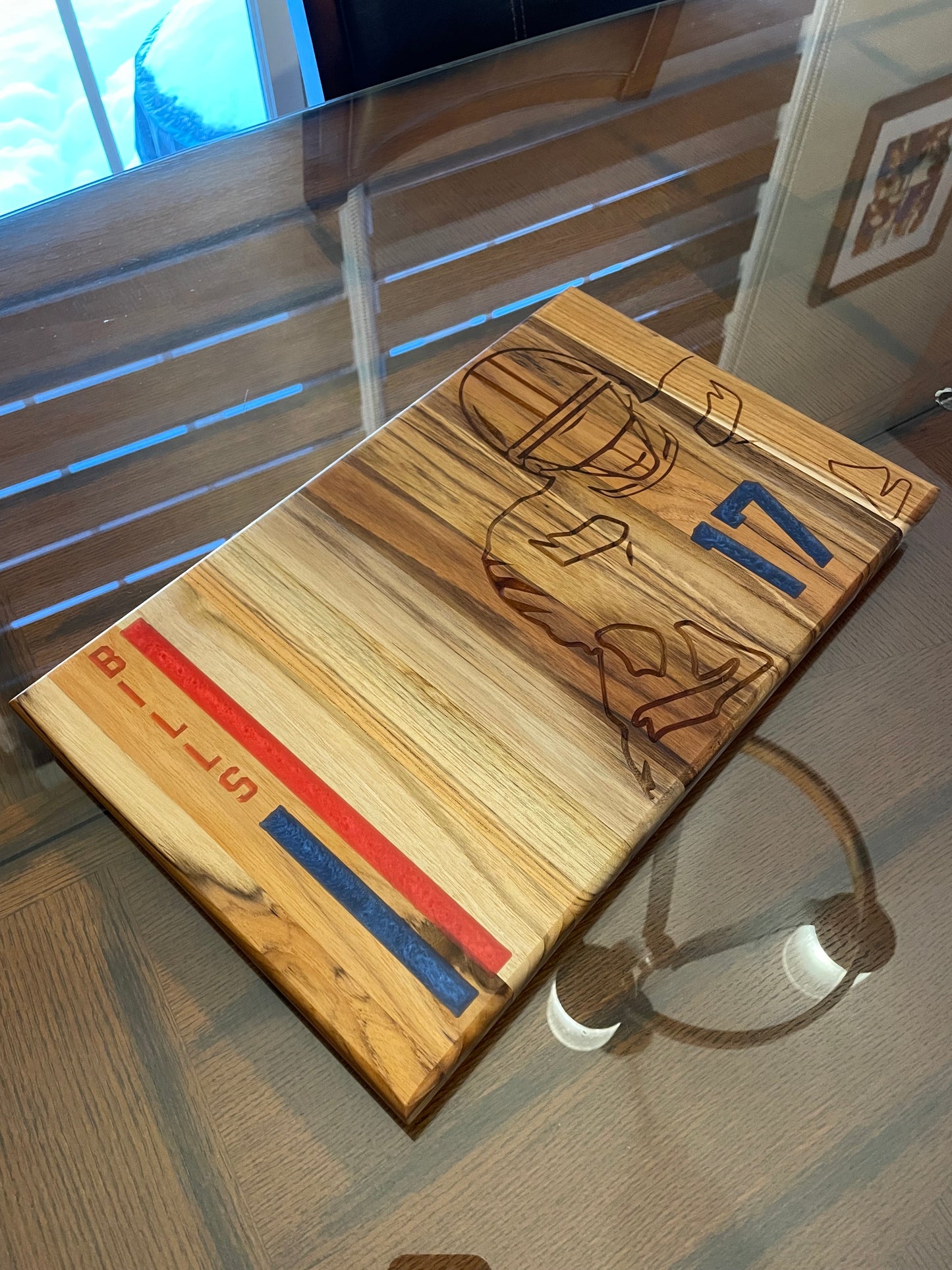 Epoxy Accent Serving Tray - Football