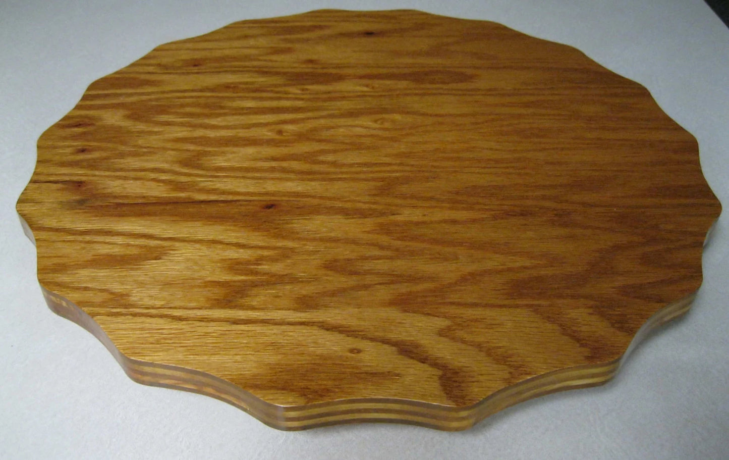 Wooden Lazy Susan - Oak 3/4" thick Scalloped Design